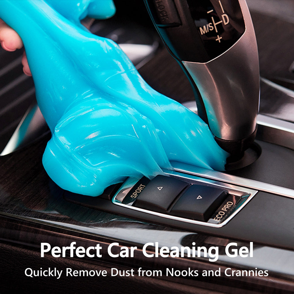TeSabMi Car Cleaning Gel, Reusable Cleaning Putty for Car Interior Detailing, Air Vents, Dashboard, Cup Holder and Console Gaps Blue