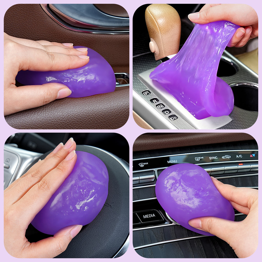 TeSabMi Car Cleaning Gel, Reusable Cleaning Putty for Car Interior Detailing, Air Vents, Dashboard, Cup Holder and Console Gaps