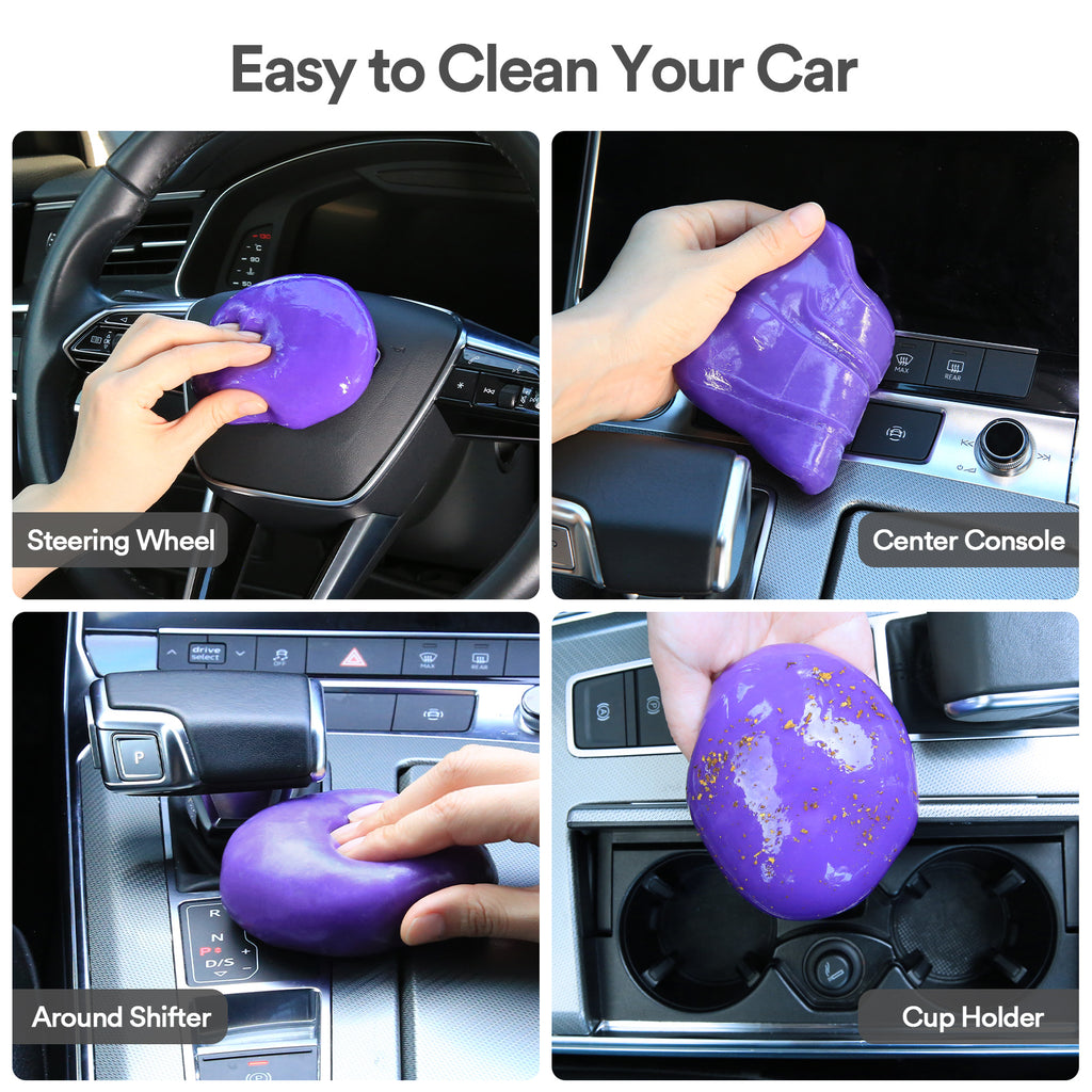 TeSabMi Car Cleaning Gel, Reusable Cleaning Putty for Car Interior Detailing, Air Vents, Dashboard, Cup Holder and Console Gaps