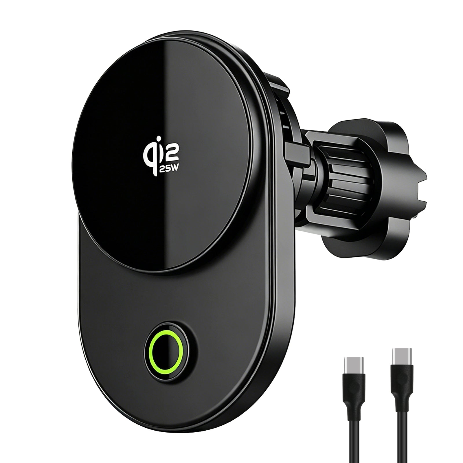 TeSabMi 25W Fast Charging Magnetic Wireless Car Charger Mount with Active Cooling, Air Vent Phone Holder for iPhone 12 to 17 Series