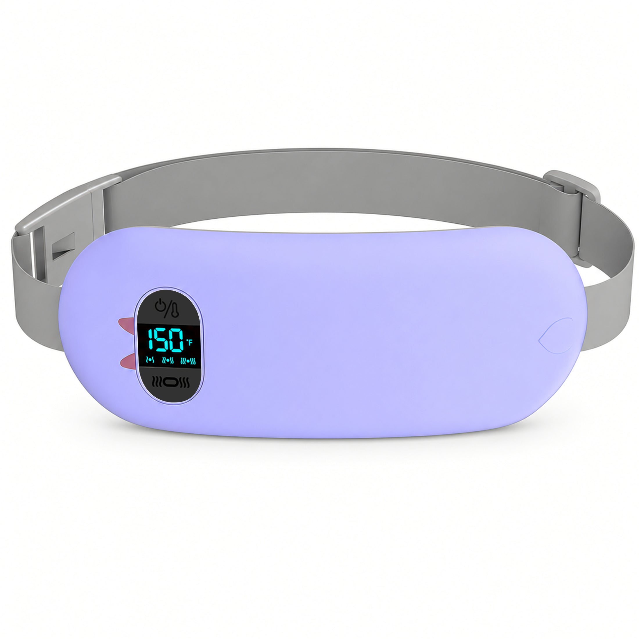 TeSabMi Cordless Heating Pad for Period Cramps, Portable Menstrual Heating Belt with 6 Heat Levels, 6 Vibration Modes, Gift for Women Her Purple