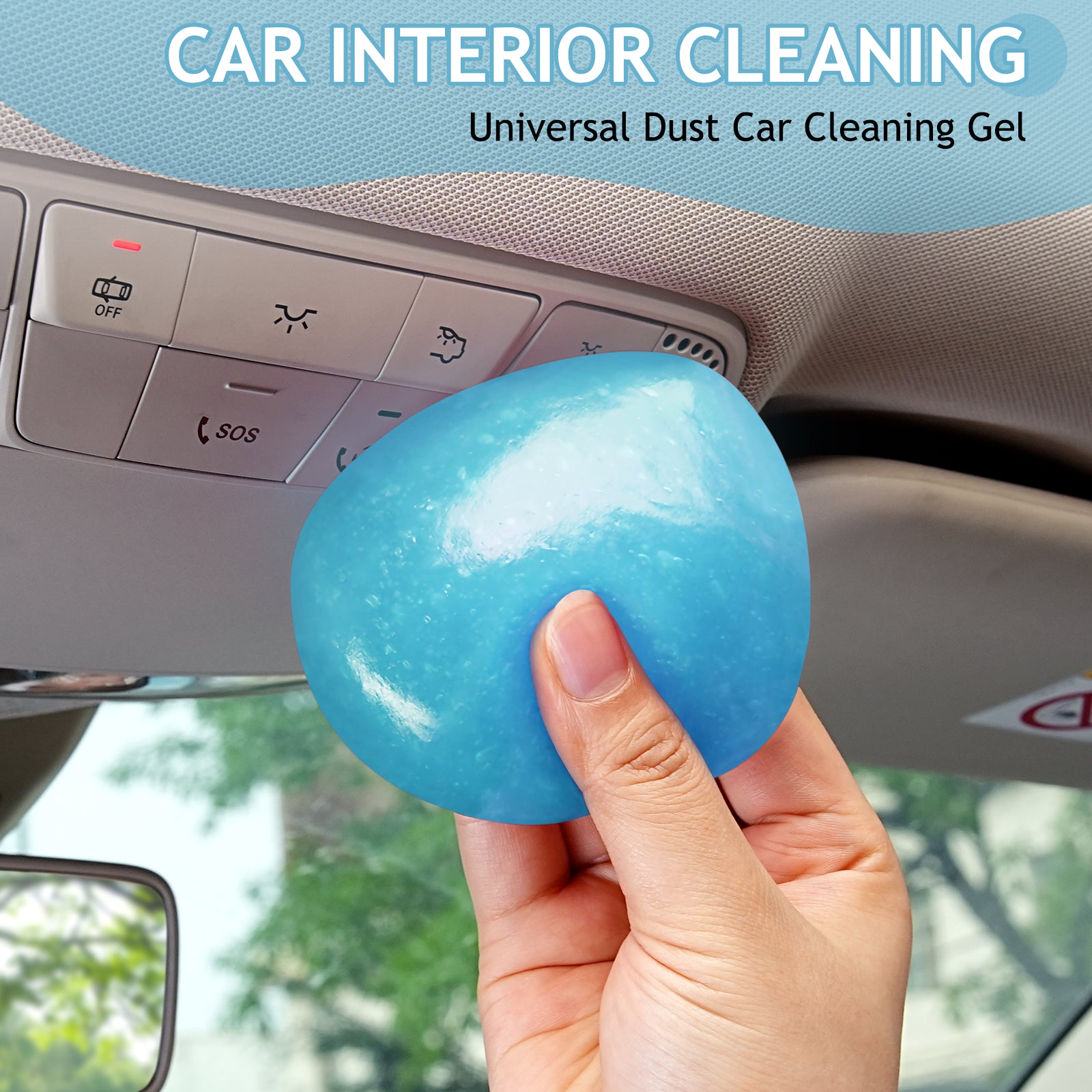 TeSabMi Car Cleaning Gel, Reusable Cleaning Putty for Car Interior Detailing, Air Vents, Dashboard, Cup Holder and Console Gaps Blue