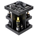 TeSabMi 3 Tier Rotating Cologne Organizer for Men, Black Wood Perfume Display Stand, Dresser and Nightstand Organizer, Fathers Day Gift for Dad