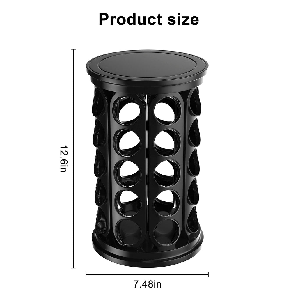 TeSabMi K-Cup Pod Carousel Holder, 40-Count Rotating Coffee Pod Organizer, Black Countertop Storage Stand